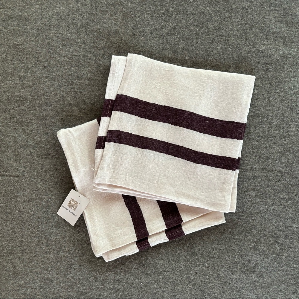 Striped Accent Pillow Covers in Cream and Black - Unbranded Set (2)